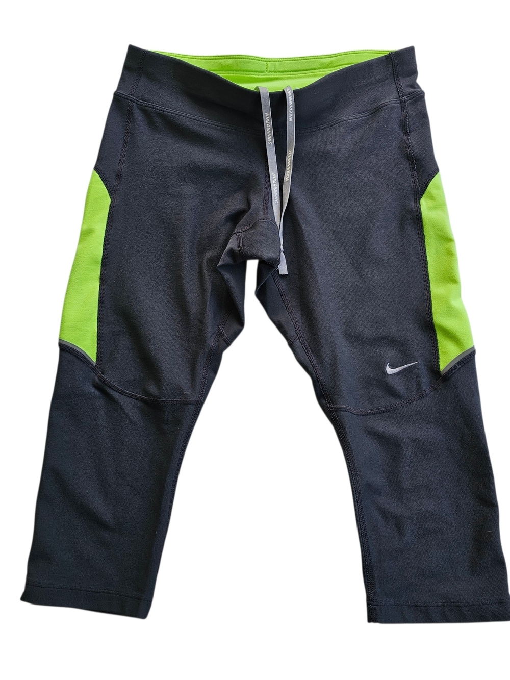 Nike Dri Fit Capri Leggings Womens XS Black Green
